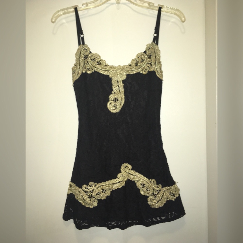 Black and Gold Lace Dress